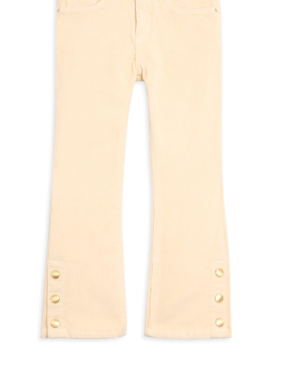 DL1961 Kids Cream Corduroy Flare Pants with Gold Buttons